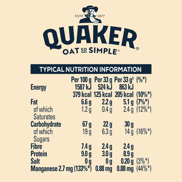 Quaker Sweet Cinnamon porridge sachets 10 per pack, imported from the UK