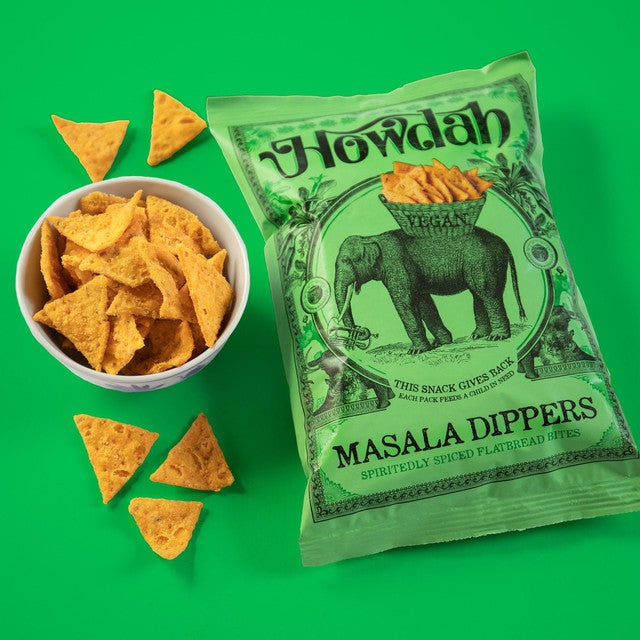 Howdah Masala Dippers Savoury Spiced Flatbread Bites 135g, UK version