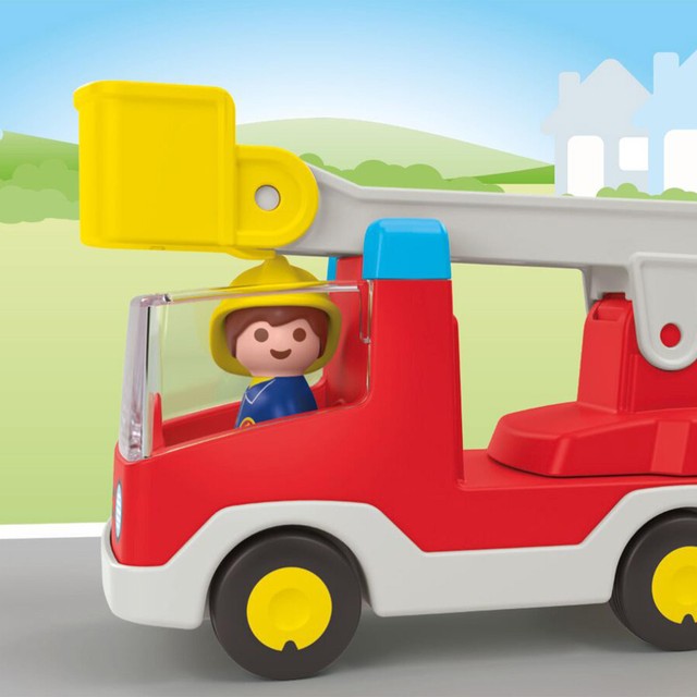 Playmobil JUNIOR ladder unit fire truck toy, imported from the UK