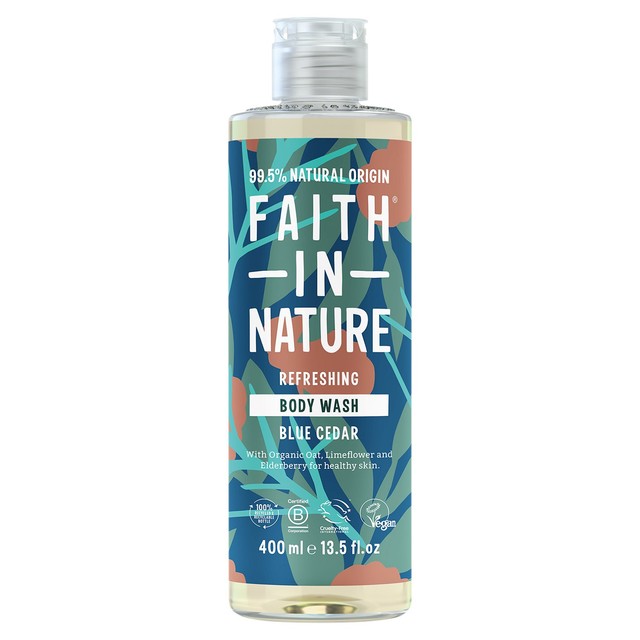 Faith In Nature For Men Blue Cedar Body Wash 400ml - British product