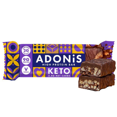 M&S Adonis Double Choc Crisp Keto Protein Bar 45g- Buy online at McGrocer