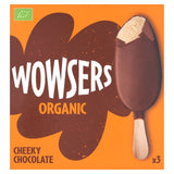 Wowsers organic vanilla ice cream lollies with milk chocolate 3 x 110ml (British brand)