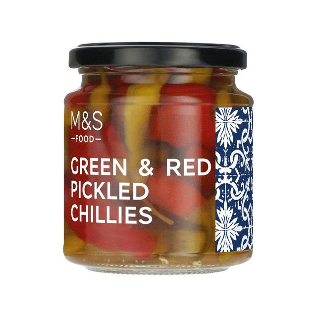 M&S red and green pickled chillies 260g, imported from the UK