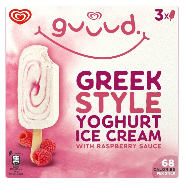 Wall's Guuud raspberry ice cream sticks 3 x 70ml, UK version