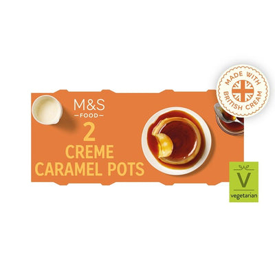 M&S M&S Creme Caramel Vanilla Custard Desserts 2 per pack- Buy online at McGrocer