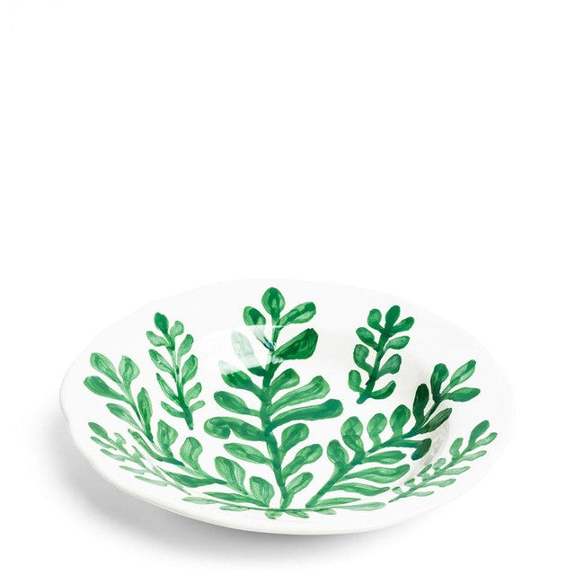 Daylesford Organic Leaf Green ceramic serving bowl 25cm diameter - British product