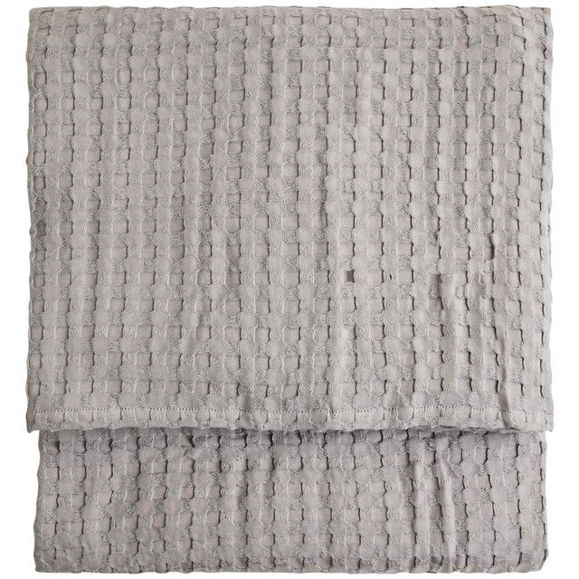 M&S cotton throw waffle weave light grey, imported from the UK
