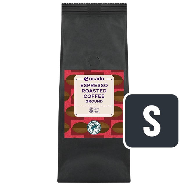 Ocado espresso roast ground coffee 227g, imported from the UK