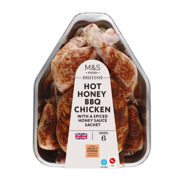 M&S Hot Honey BBQ whole chicken 2.373kg, imported from the UK
