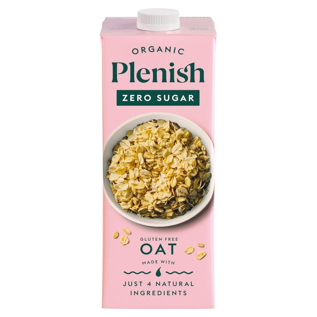 Plenish zero sugar oat drink organic carton (British brand)