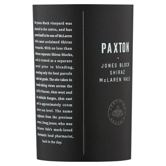 Paxton Biodynamic Single Vineyard Jones Block Shiraz 75cl, imported from the UK