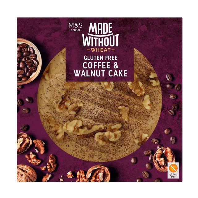M&S Made Without Coffee Walnut Cake 390g, imported from the UK