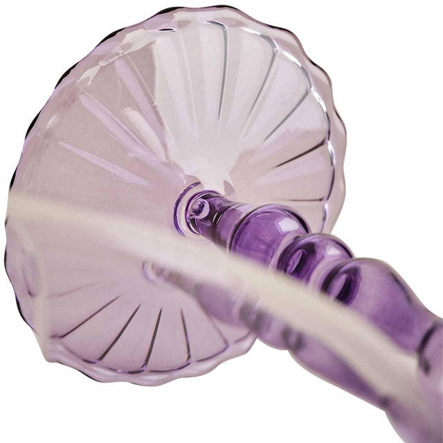 M&S Set of 2 Deco Wine Glasses, One Size, Lilac