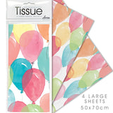 Deva Designs balloons pastel tissue paper 4 sheets - British product