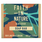 Faith in Nature blue cedar soap bar 100g - British product
