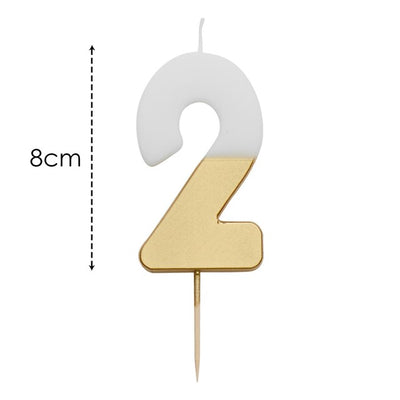 M&S Talking Tables Number 2 Large Gold Birthday Cake Candle- Buy online at McGrocer