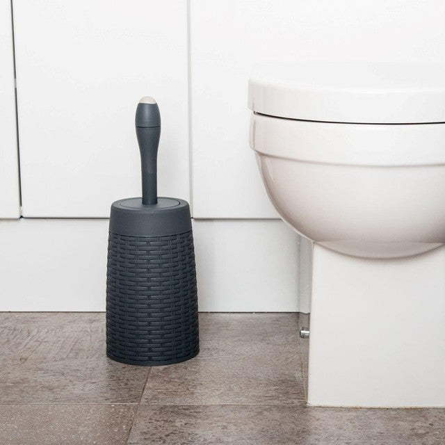 Addis Charcoal Rattan closed toilet brush set 42cm - British product