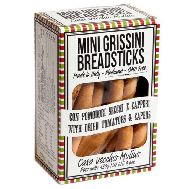 Vecchio Mulino mini breadsticks with tomatoes and capers 130g (British brand)