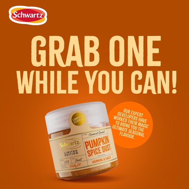 Schwartz pumpkin spice seasoning blend, imported from the UK