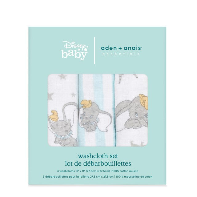 Aden + Anais Dumbo muslin washcloths 30x30cm - British product
