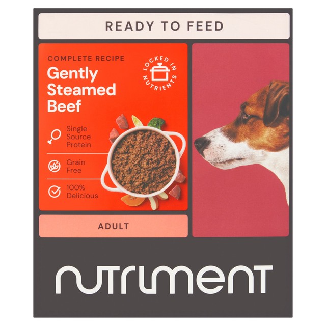 Nutriment beef wet dog food 395g, imported from the UK