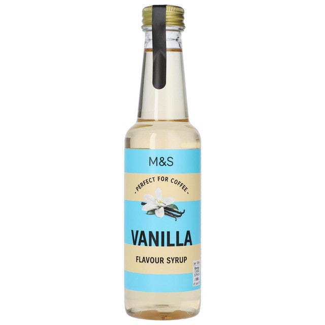 M&S Vanilla Flavour Syrup 250ml, imported from the UK