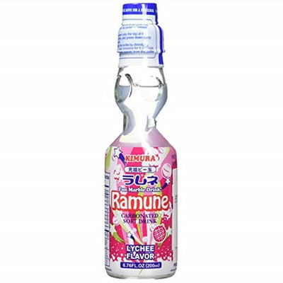Kimura Ganso Ramune Litchi kullsyreholdig brus 200ml