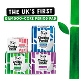 The Cheeky Panda bambus periodeunderlag lette 240 mm 15-pakning (britisk merke)