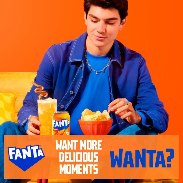 Fanta Orange sparkling drink can (British brand)