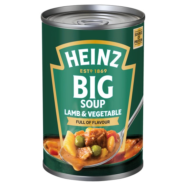 Heinz lamb & vegetable chunky soup 400g can, UK version