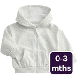 M&S Tommy zip up hoodie Grey Marl 0-3 months (British brand)