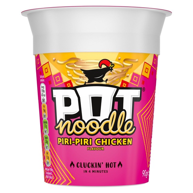 Pot Noodle Piri Piri Chicken instant noodles 90g, imported from the UK