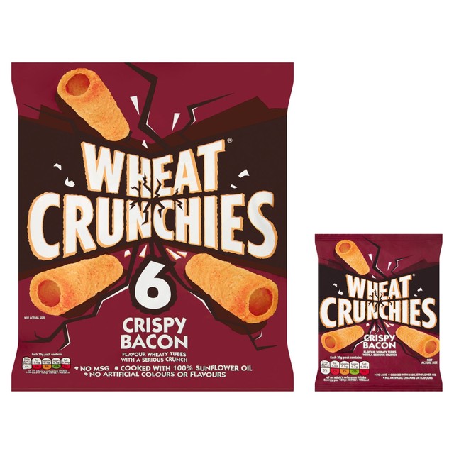 Wheat Crunchies bacon flavour crunchy wheat snack 6 pack (British brand)