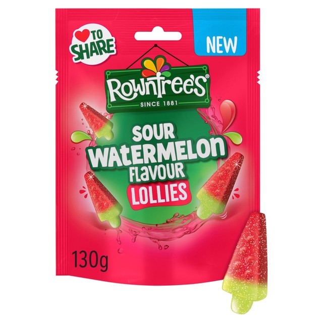 Rowntree's sour watermelon lollies sharing pouch 130g, UK version
