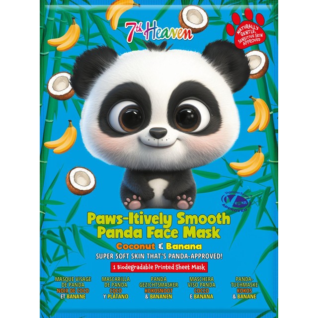 7th Heaven Panda Face sheet mask, imported from the UK