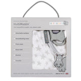 Cheeky Chompers muslin Silver Stars one size - British product