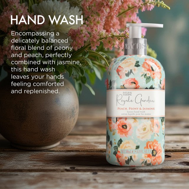 Baylis & Harding Royale Garden peach peony and jasmine hand wash 500ml - British product