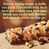Nature Valley sweet and salty nut dark chocolate with peanuts cereal bars 4 x 30g, imported from the UK