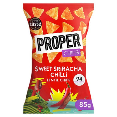 M&S Properchips Sweet Sriracha Lentil Chips 85g- Buy online at McGrocer