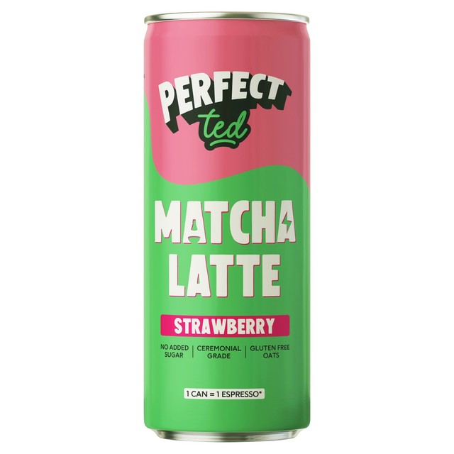 PerfectTed Strawberry Matcha Latte 250ml can (British brand)
