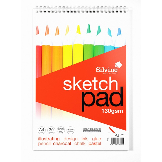 Silvine A4 twin wire sketch pad (British brand)