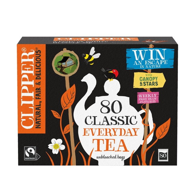 Clipper Fairtrade Everyday Tea Bags 80 Bags - British product