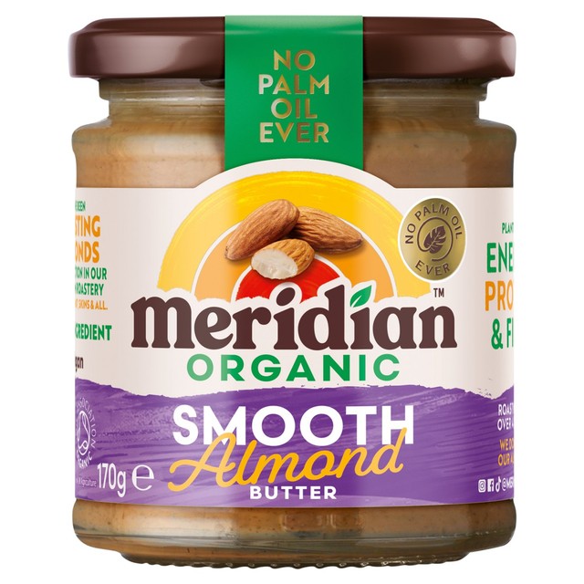 Meridian organic smooth almond butter 170g, imported from the UK