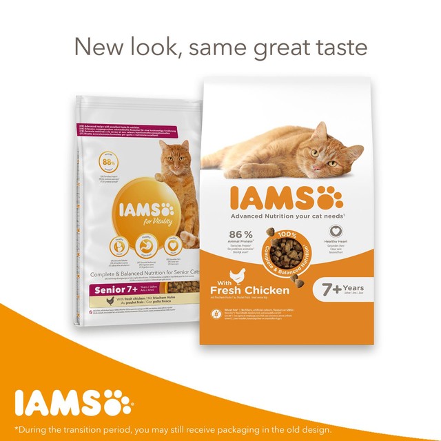 IAMS Senior Dry Cat Food Chicken 3kg, UK version