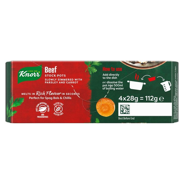 Knorr beef stock pots 4 x 28g, UK version