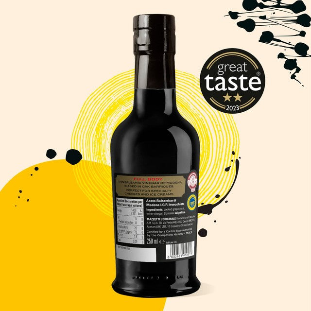 Mazzetti balsamic vinegar Black Label 5 Leaf 250ml, imported from the UK