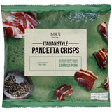 M&S Italian Style Pancetta Crisps 25g, imported from the UK