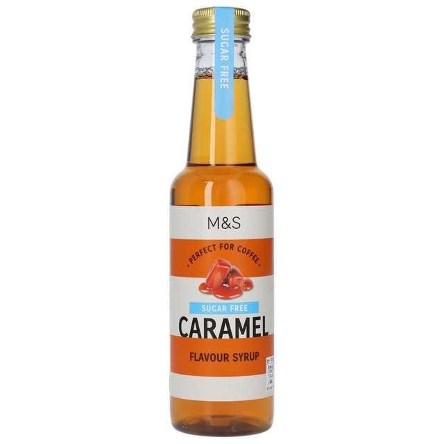 M&S sugar free caramel flavour syrup 250ml, imported from the UK