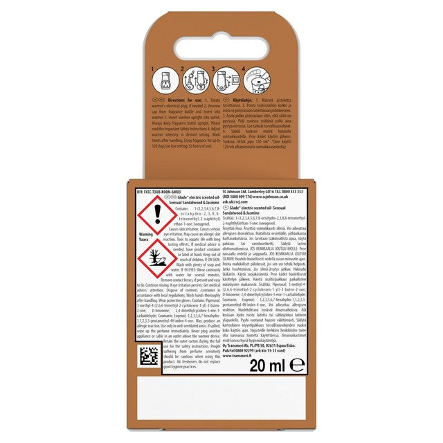 Glade Bali Sandalwood air freshener refill 20ml - British product