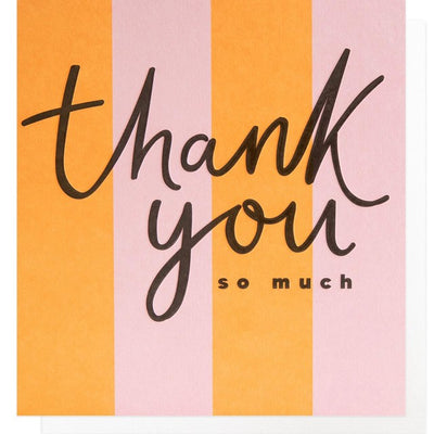 M&S Caroline Gardner Stripey Thank You Greeting Card 146x140mm- Buy online at McGrocer